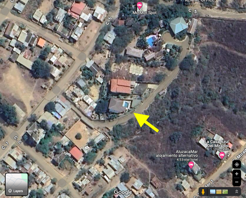 Satellite image of the house location